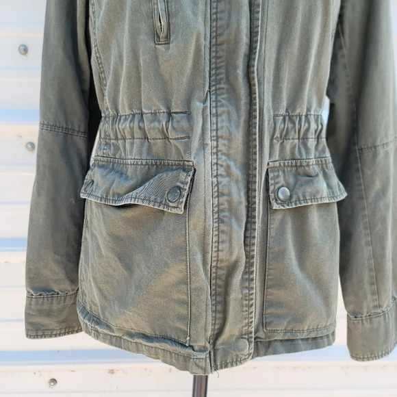 New Look Womens Army Green Anorak Hooded Parka Coat Large - Picture 11 of 12